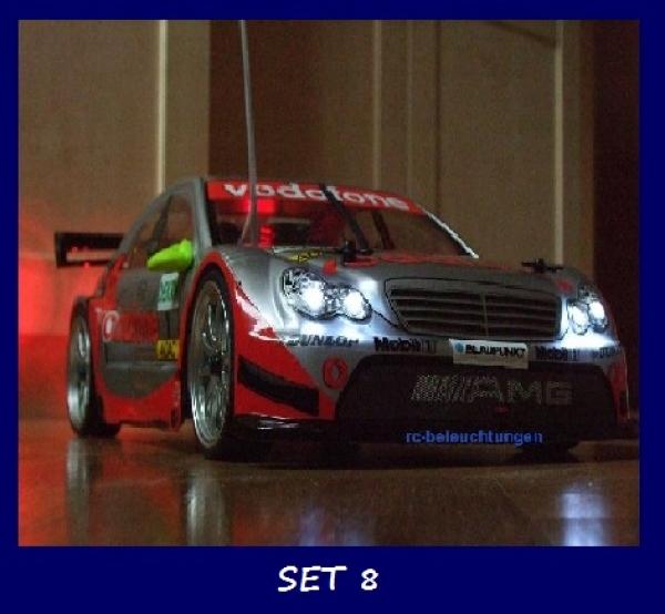 RC car front + rear lighting LED lighting with 8 LEDs